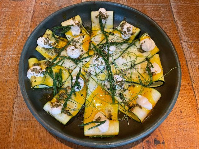 Courgette samphire carpaccio